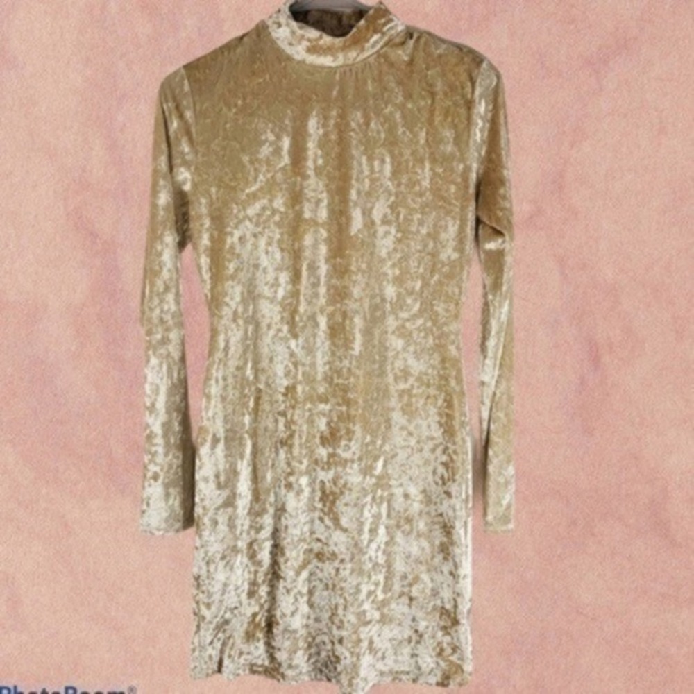 WetSeal Bodycon Suede Beige Dress